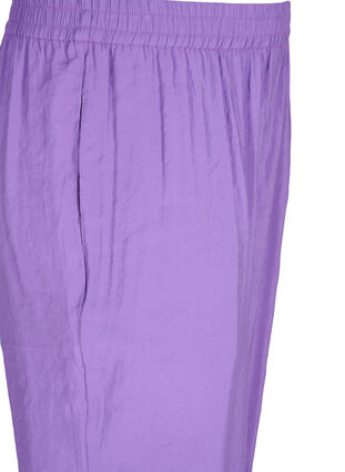 Loose viscose blend trousers with elastic trim, Royal Lilac, Packshot image number 2