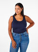 Solid color basic top in cotton, Blue, Model image number 0