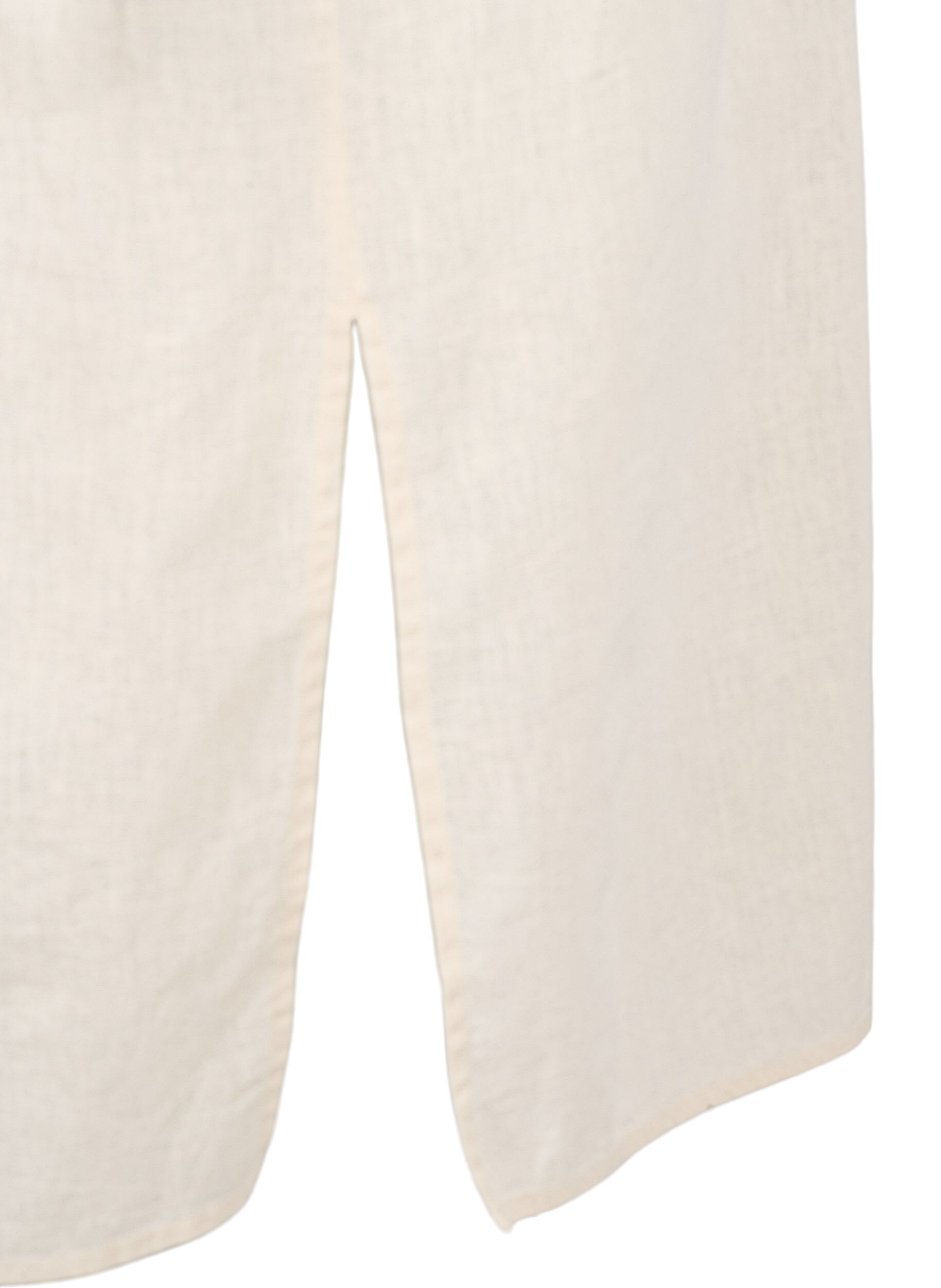 Zizzifashion Long shirt in cotton blend with linen, Beige, Packshot image number 3