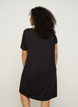 Short-sleeved dress, Black, Model image number 1