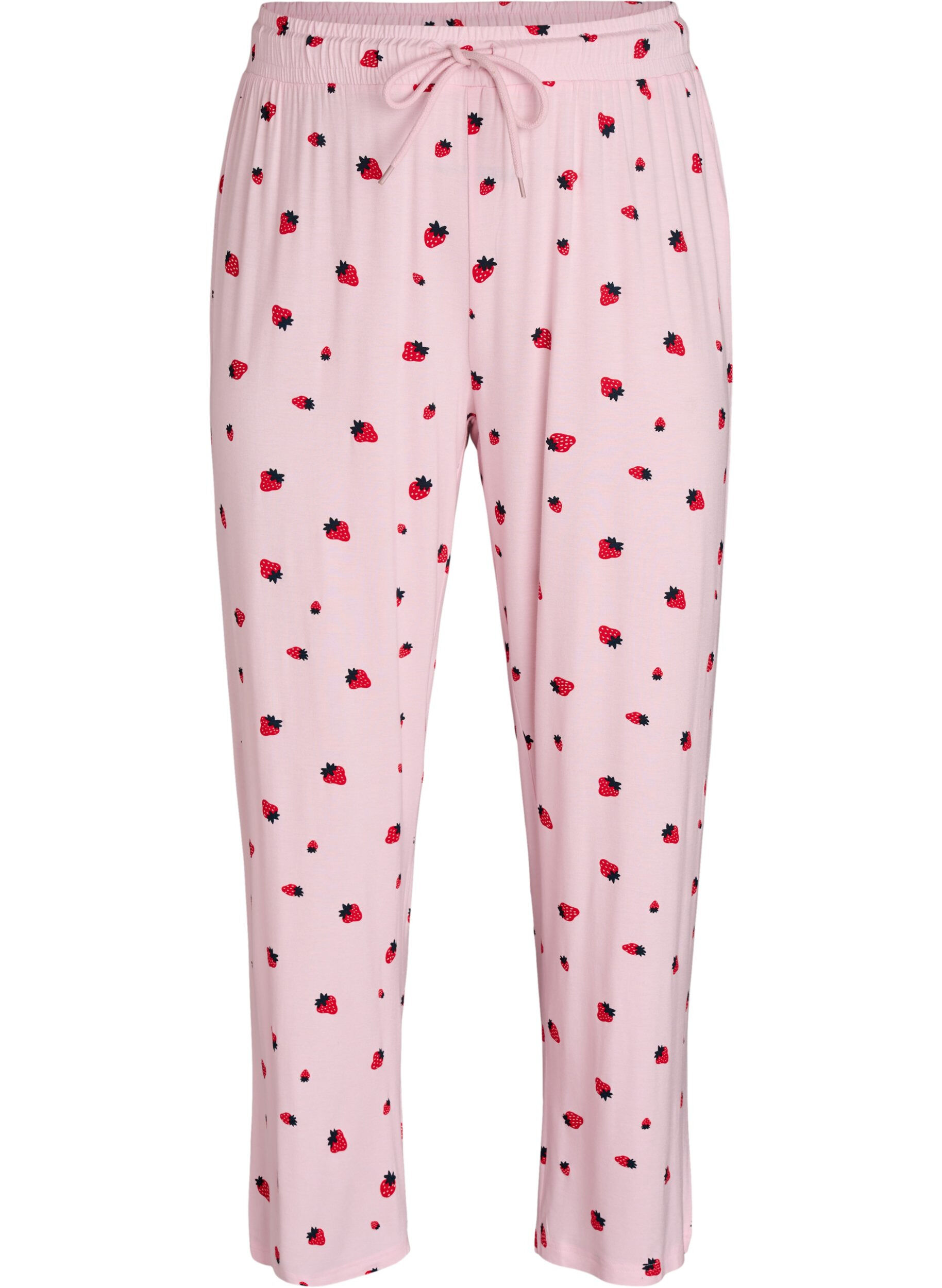 ZizzifashionPyjama trousers in soft jersey with high waist and fruit print, Rose, Packshot image number 0