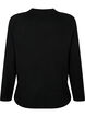 Viscose blend pullover with side slit	, Black, Packshot image number 1