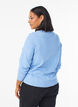 Knitted blouse with a round neck, Blue, Model image number 2