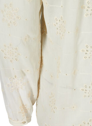 Blouse with buttons and broderie anglaise, Beige as sample, Packshot image number 3