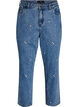 Mille mom fit jeans with embroidery, Blue, Packshot image number 0