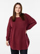 Long knitted blouse with ball buttons, Dark Bordeaux, Model image number 0