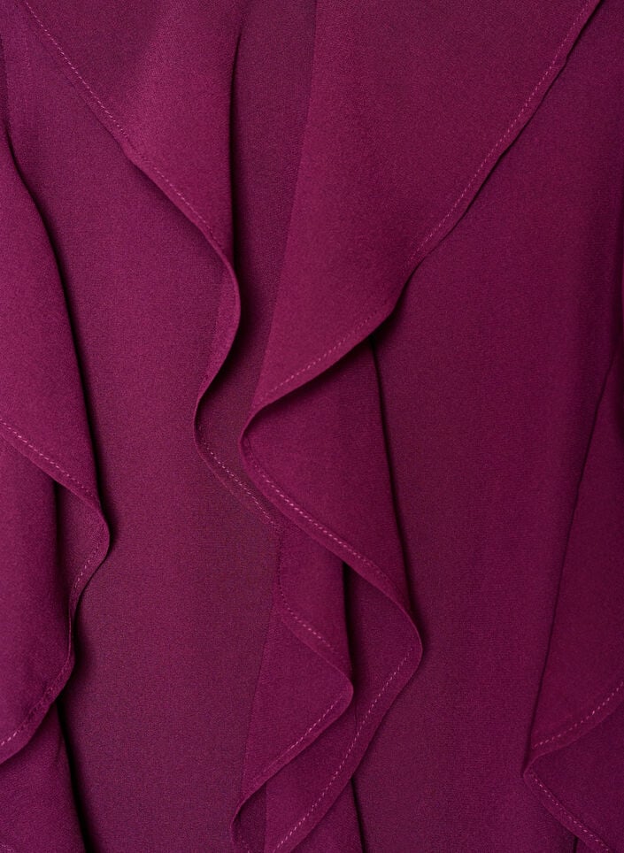 Party dress with ruffle details and V-neck, Red, Packshot image number 2