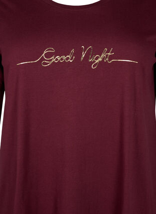Short-sleeved nightgown in organic cotton, Zinfandel Good Night, Packshot image number 2