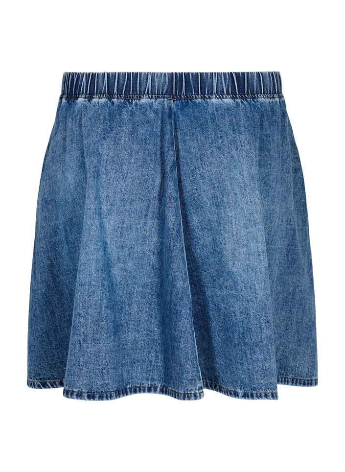 Short denim skater skirt, Blue, Packshot image number 1