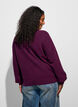 Cardigan with V-neck and ribbed texture, Purple, Model image number 2