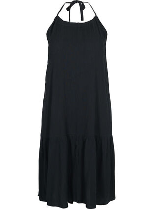 Long beach dress in viscose, Black, Packshot image number 0