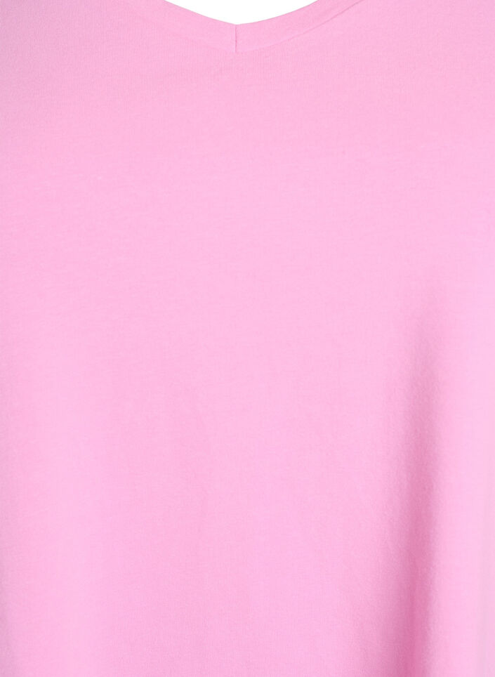 Basic plain cotton t-shirt, Pink, Packshot image number 2