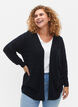 Striped tone-on-tone cardigan, Navy Blazer, Model image number 0