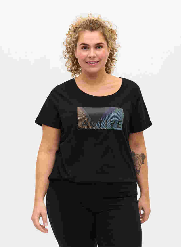 Sports t-shirt with print, Black Citadel, Model