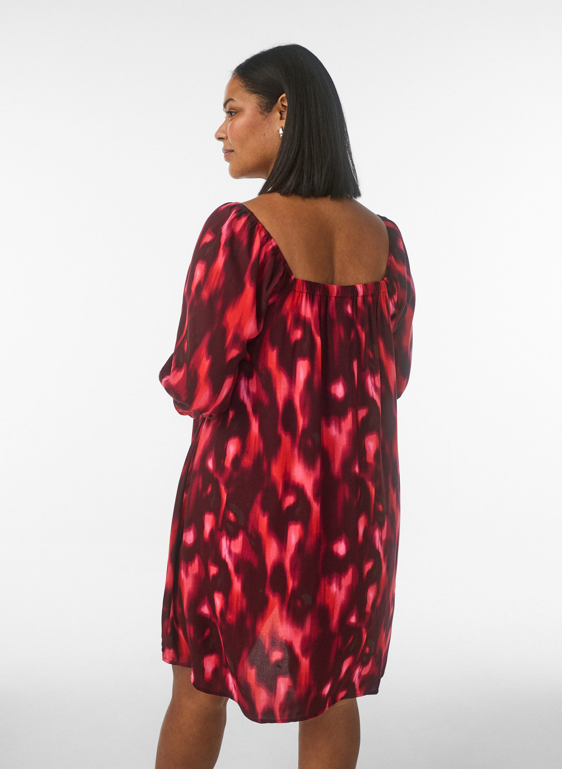 Zizzifashion Beach dress in viscose with print, Pink, Model image number 2