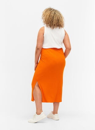 Tight-fitting viscose midi skirt, Exuberance, Model image number 1
