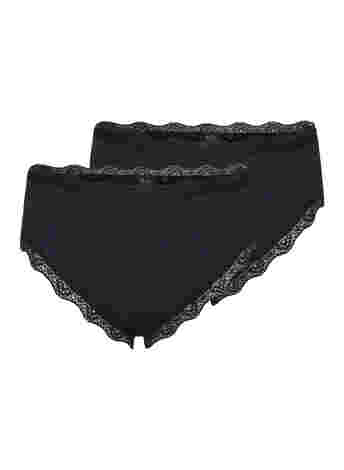 2-pack briefs with lace edges
