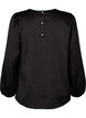 Long sleeved blouse with round neck, Black, Packshot image number 1