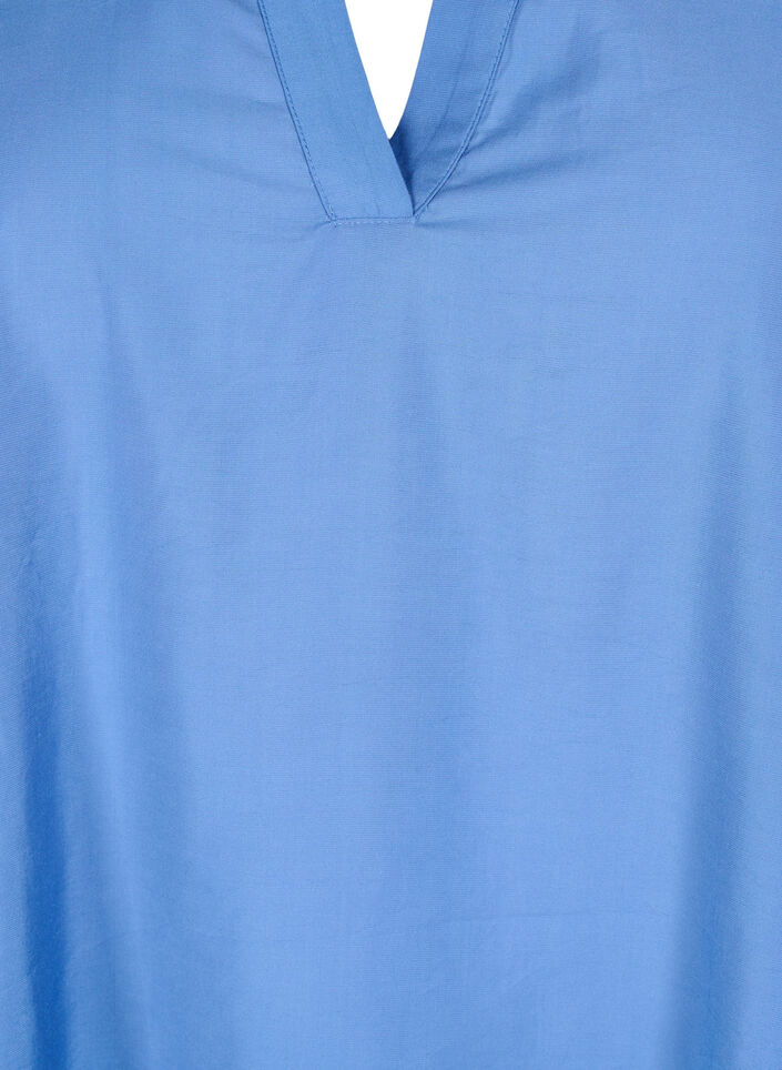 Viscose tunic with V-neck and collar, Riverside, Packshot image number 2