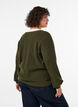 Cardigan with V-neck and ribbed texture, Green, Model image number 2