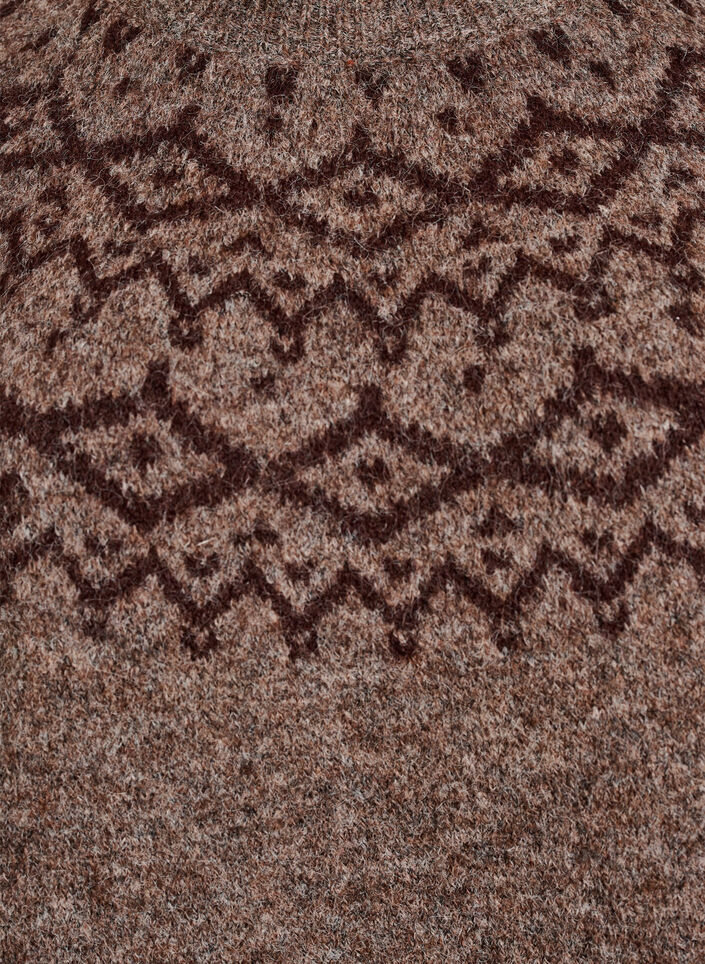 Jumper with Nordic pattern, Brown, Packshot image number 2