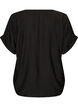 Viscose blouse with buttons and texture, Black, Packshot image number 1