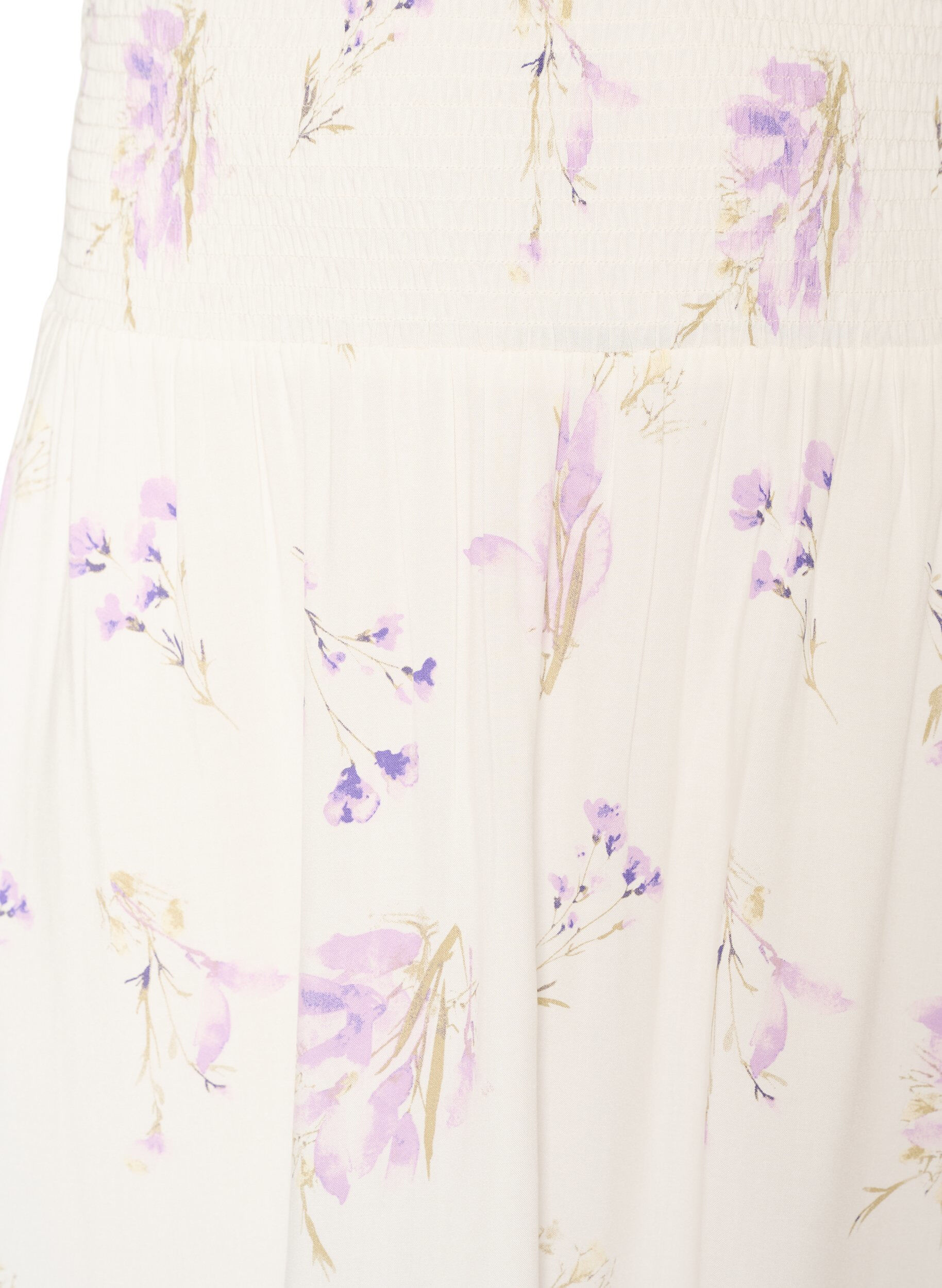 ZizzifashionViscose maxi skirt with smocking, White, Packshot image number 2