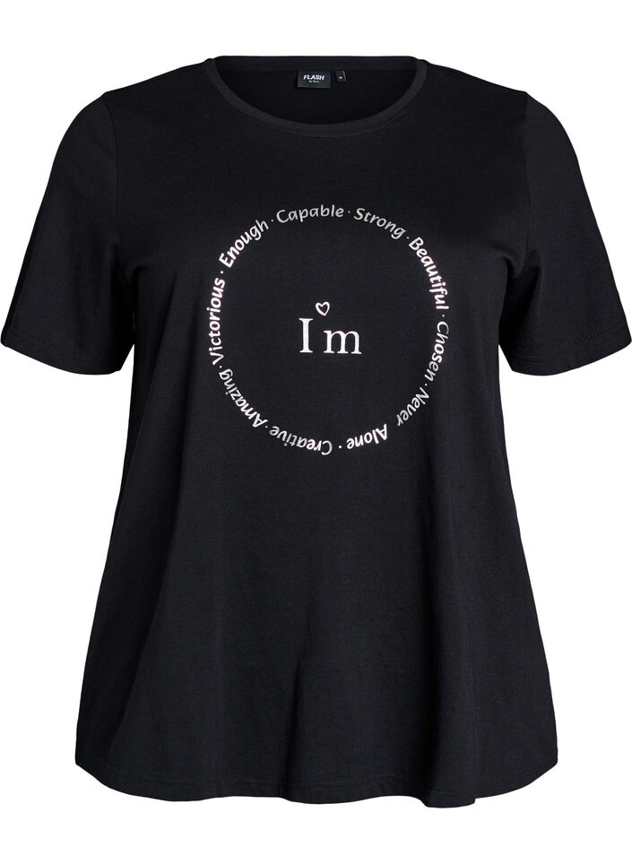 T-shirt with motif, Black, Packshot image number 0