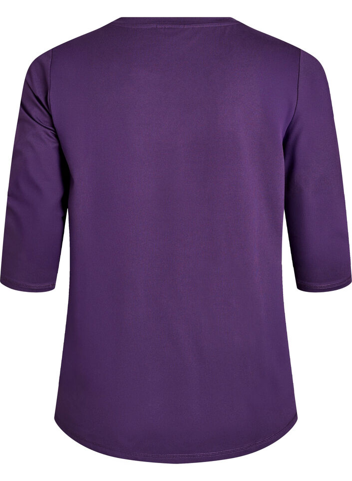 Workout top with 3/4 sleeves, Purple, Packshot image number 1
