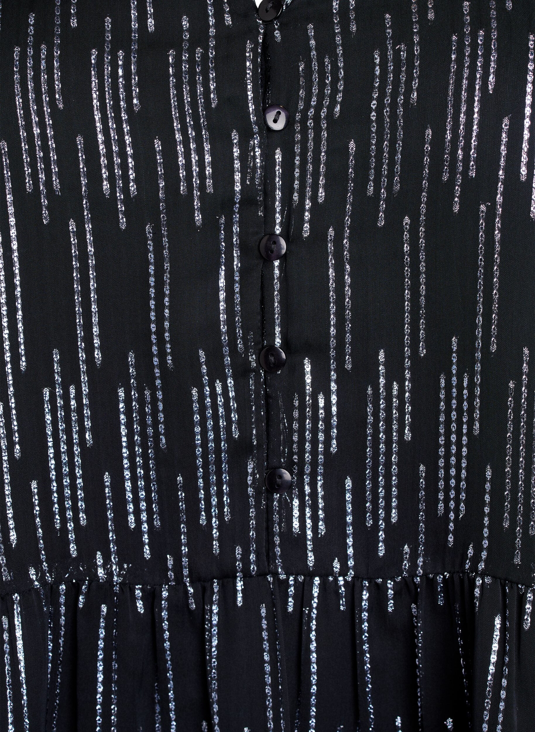 Zizzifashion Short party dress with glitter pattern, Black, Packshot image number 2