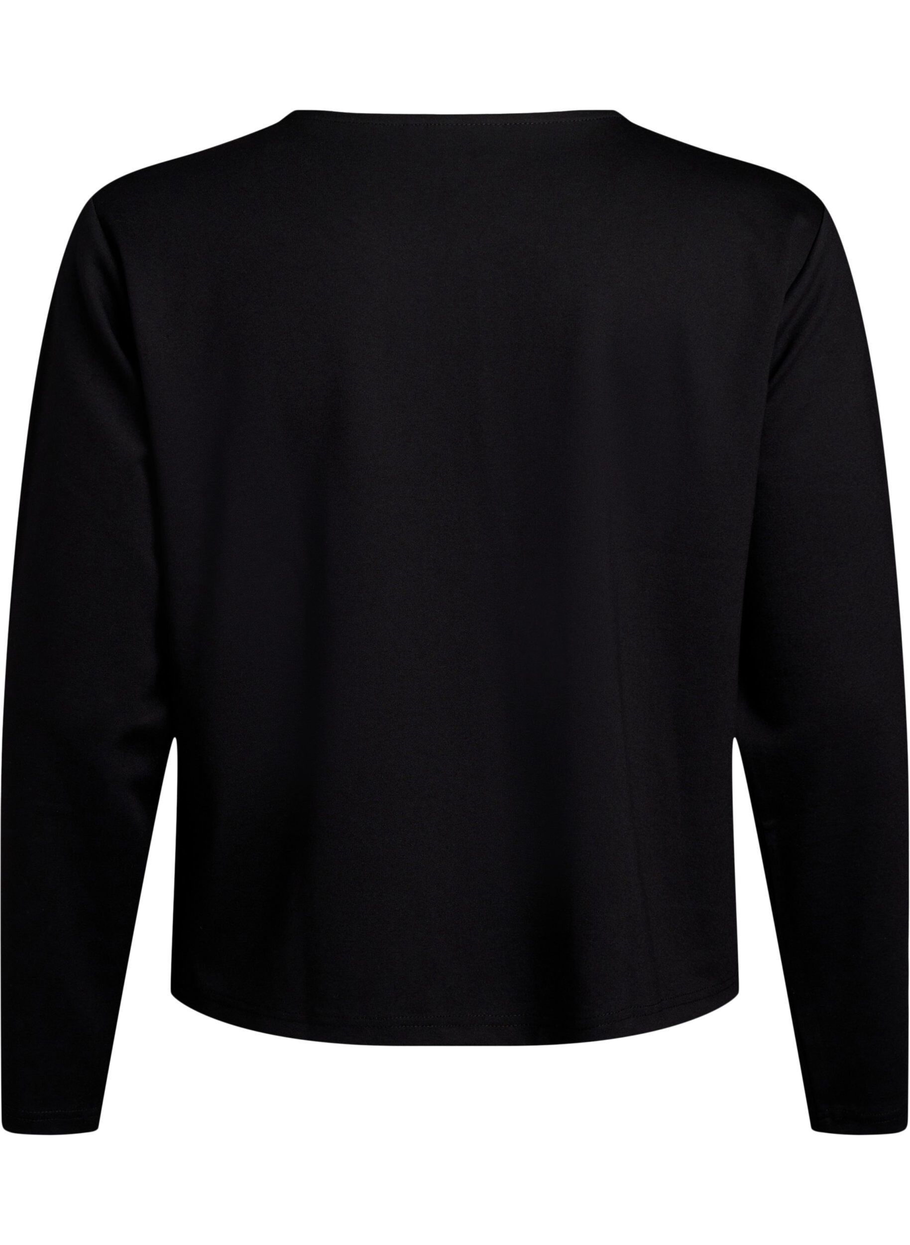 Zizzifashion Cardigan with decorative buttons and long sleeves, Black, Packshot image number 1