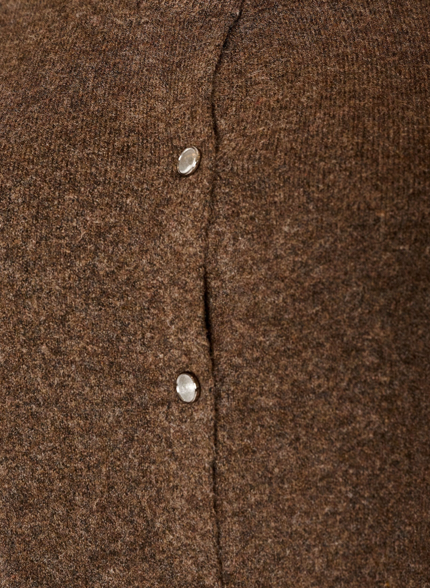 ZizzifashionKnit cardigan with short sleeves, Brown, Packshot image number 2