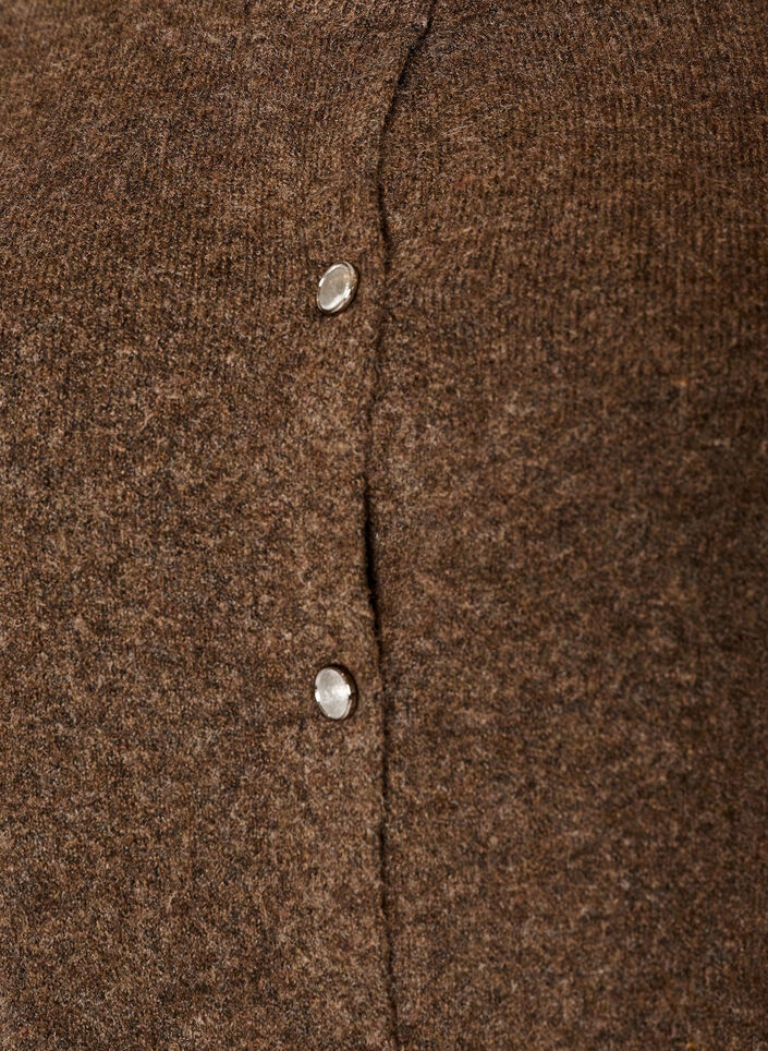 Knit cardigan with short sleeves, Brown, Packshot image number 2
