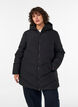 Mid-length puffer jacket with hood, Black, Model image number 3