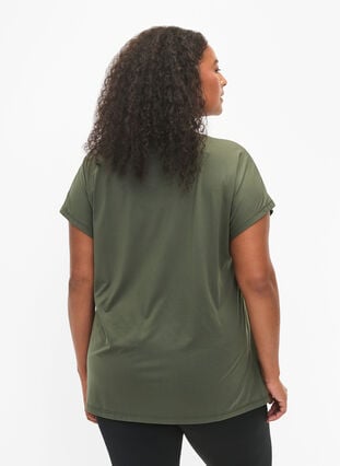 Short-sleeved workout t-shirt, Thyme, Model image number 1