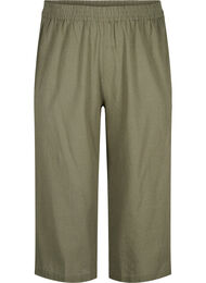 7/8 cotton blend pants with linen, Deep Lichen Green, Packshot