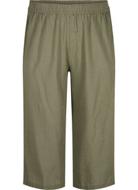 7/8 cotton blend pants with linen