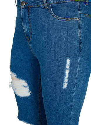 Tight-fitting jeans with rip details, Blue denim, Packshot image number 2
