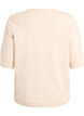 Fine-knit blouse with short sleeves, Beige, Packshot image number 1