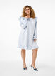 Jacquard dress with long sleeves and ruffle detail, Light Blue, Model image number 1