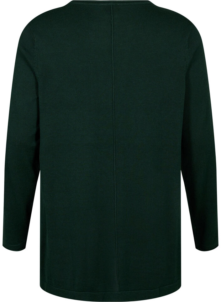 Knitted blouse in cotton-viscose blend, Green, Packshot image number 1