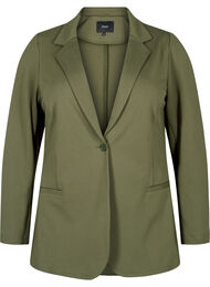 Simple blazer with button closure, Forest Night, Packshot