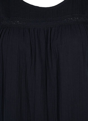 Sleeveless cotton dress in a-shape, Black, Packshot image number 2