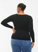 Blouse with v-neck and draping, Black, Model image number 1