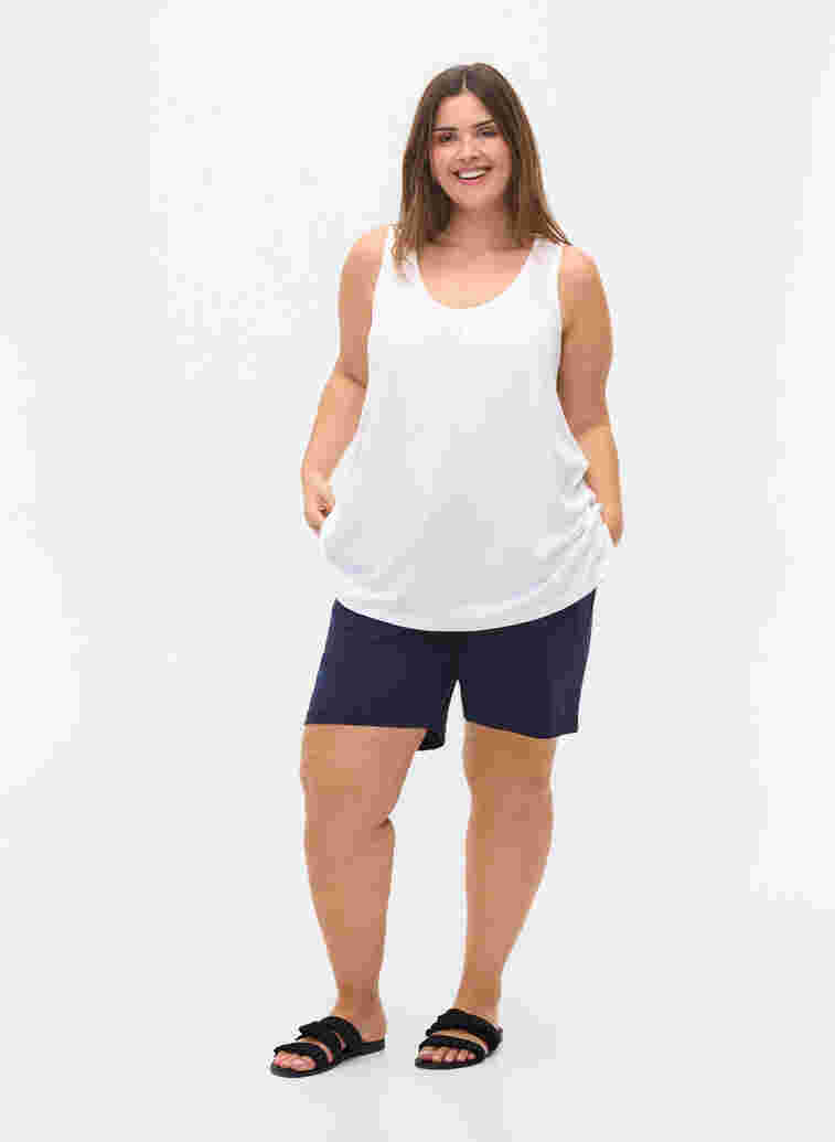 Sleeveless A-line top, Bright White, Model image number 2