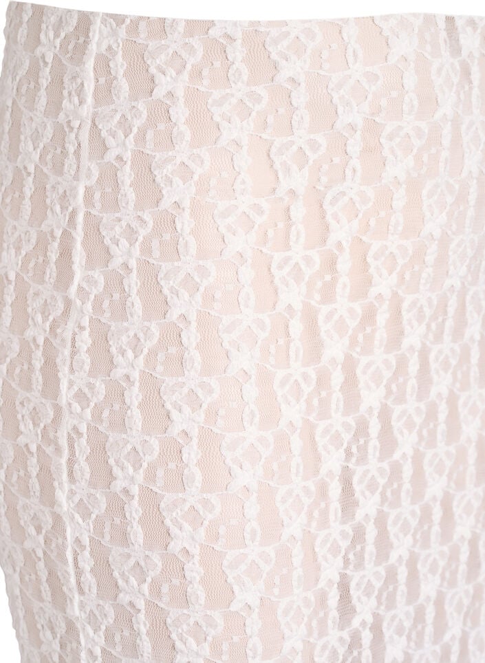 Long sheer lace skirt, White, Packshot