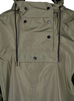 Rain poncho with hood and front pocket , Castor Gray, Packshot image number 2