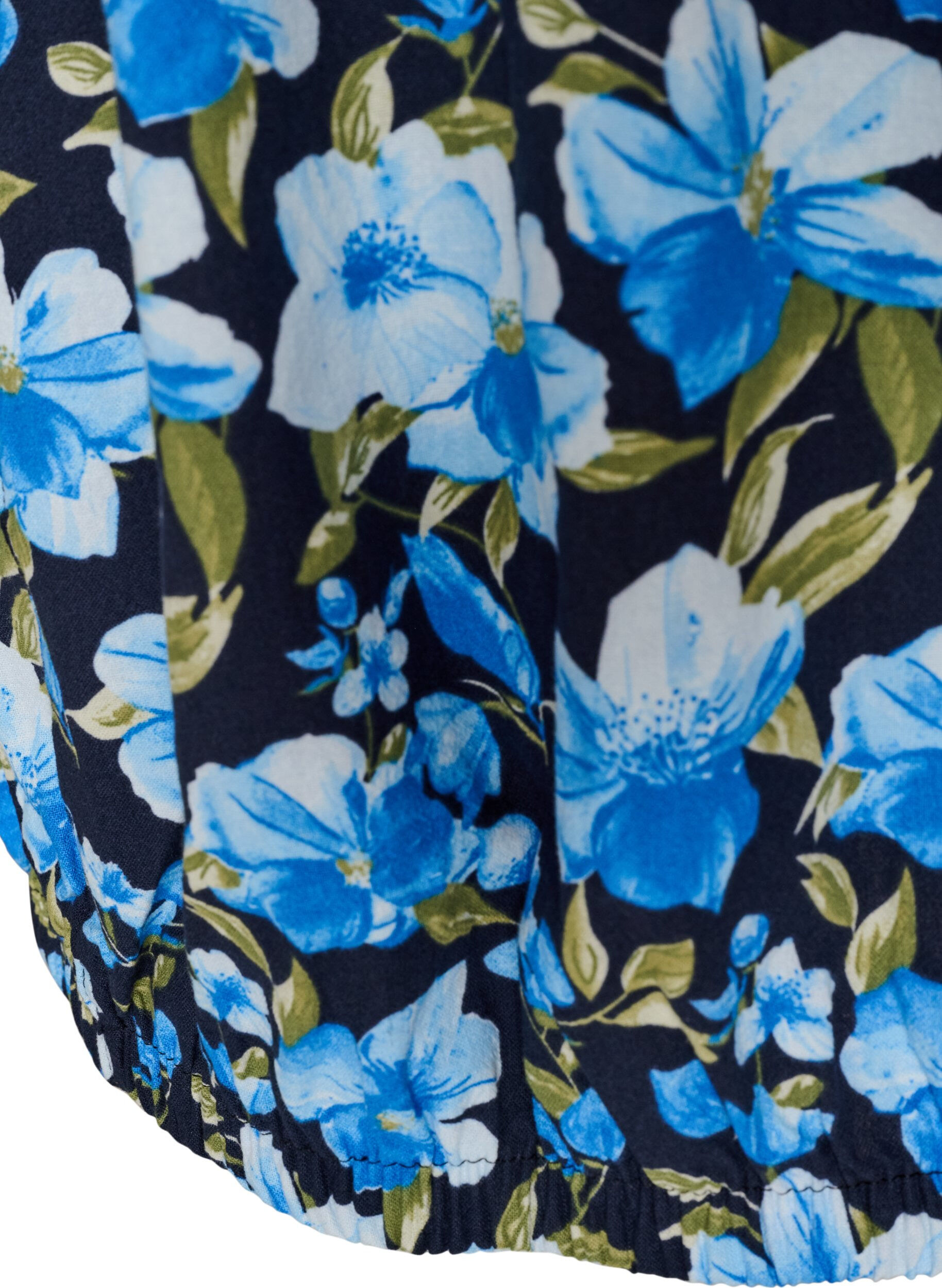 ZizzifashionShort-sleeved, printed cotton dress, Blue, Packshot image number 3