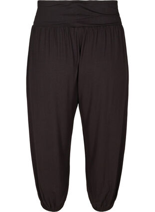 Loose-fitting capri trousers in viscose, Black, Packshot image number 1