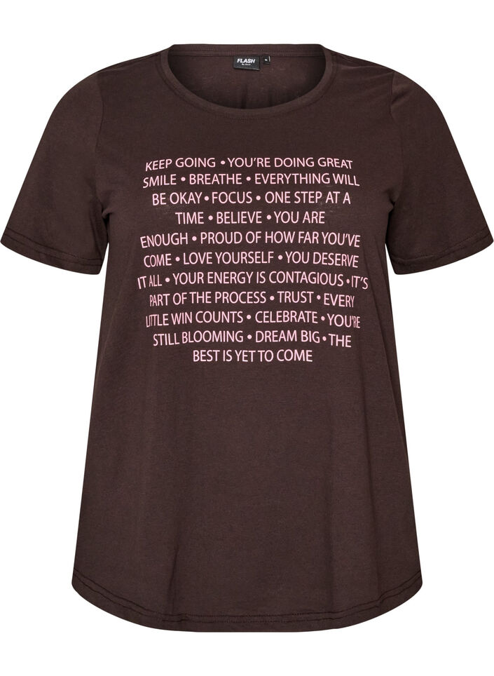 T-shirt with motif, Brown, Packshot image number 0